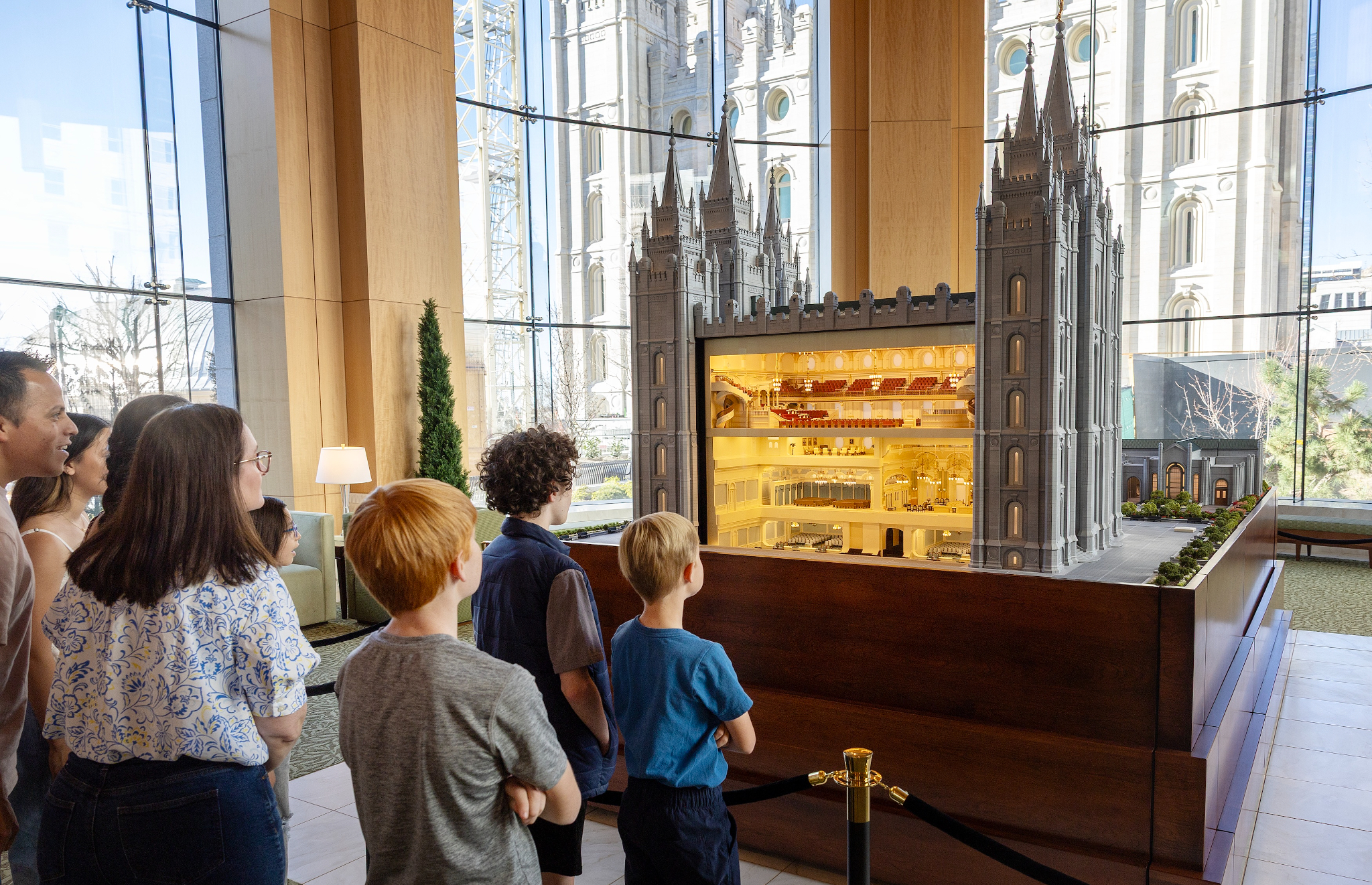 Cutaway model of the Salt Lake Temple at the Visitor Center showing interior rooms